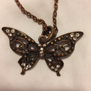 Rose gold Butterfly Necklace with crystal sets
